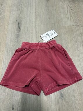 Zara Kids Pull-On Shorts in Dusty Rose Red